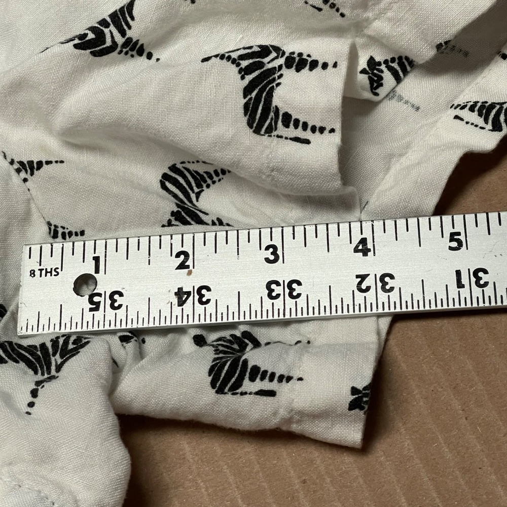 Ann Taylor Loft Women's 6 White Zebra Print Linen Blend Shorts Waist Belt - Picture 11 of 12